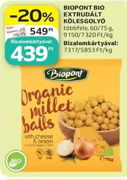 Auchan Biopont BIO extrudált kölesgolyó ajánlat