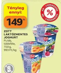Auchan Zott Jogobella laktózmentes joghurt ajánlat