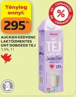 Auchan Auchan Kedvenc laktózmentes UHT dobozos tej ajánlat