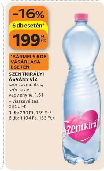 Auchan Szentkirályi ásványvíz ajánlat