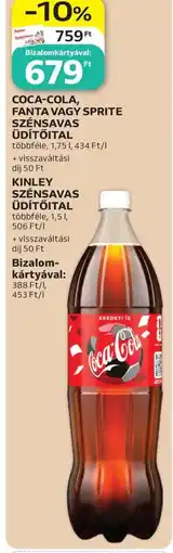 Auchan Coca-Cola, Fanta, Sprite vagy Kinley szénsavas üdítőital ajánlat