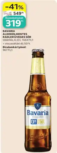 Auchan Bavaria alkoholmentes radler üveges sör ajánlat