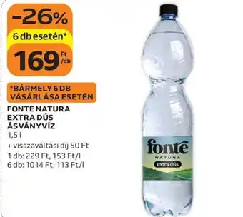 Auchan Fonte Natura extra dús ásványvíz ajánlat