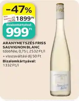 Auchan Aranymetszés Friss Sauvignon Blanc ajánlat