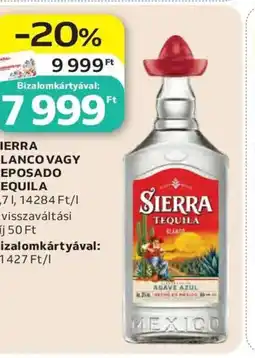 Auchan Sierra blanco vagy reposado tequila ajánlat