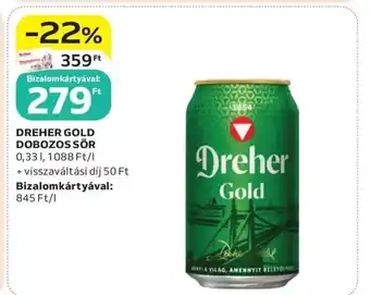 Dreher Gold dobozos sör