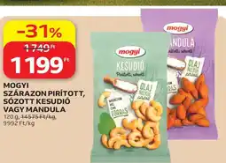 Auchan Mogyi szárazon pirított, sózott kesudió vagy mandula ajánlat