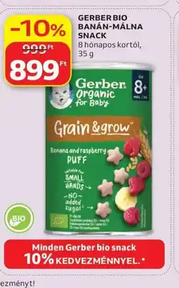 Auchan Gerber Bio banán-málna snack ajánlat