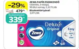Auchan Zewa papír zsebkendő ajánlat
