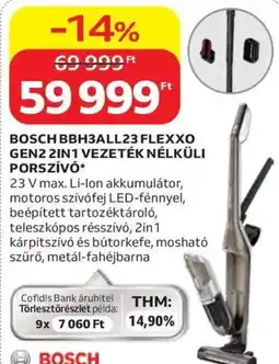 Auchan Bosch BBH3ALL23 flexxo GEN2 2IN1 vezeték nélküli porszívó ajánlat