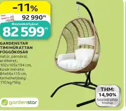 Auchan Gardenstar timi műrattan függőkosár ajánlat