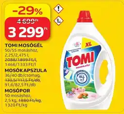 Auchan Tomi mosógél, mosókapszula vagy mosópor ajánlat