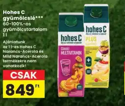 Spar Hohes C gyümölcslé ajánlat