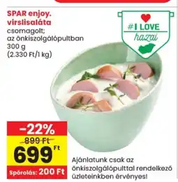 Spar Spar enjoy. Virslisaláta ajánlat