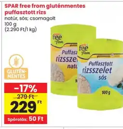 Spar Spar free from gluténmentes puffasztott rizs ajánlat