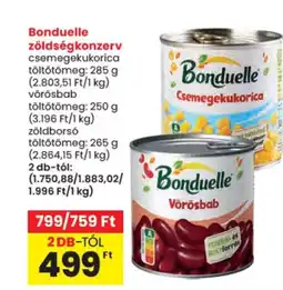 Spar Bonduelle zöldségkonzerv ajánlat