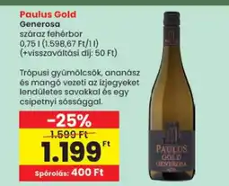 Spar Paulus Gold Generosa száraz fehérbor ajánlat