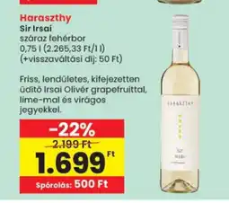 Spar Haraszthy Sir Irsai száraz fehérbor ajánlat