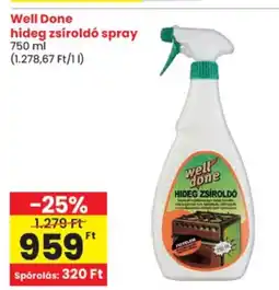 Spar Well Done hideg zsíroldó spray ajánlat