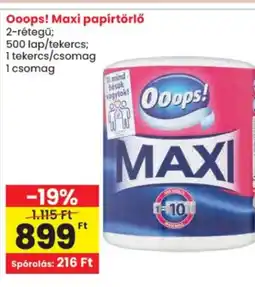 Spar Ooops! Maxi papírtörlő ajánlat