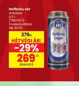 Spar Hofbräu sör ajánlat