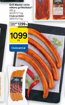 Tesco Grill Master chilis vékony grillkolbász ajánlat
