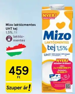 Tesco Mizo laktózmentes UHT tej ajánlat
