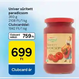 Tesco Univer sűrített paradicsom ajánlat