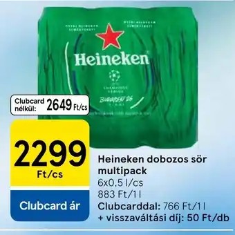Tesco Heineken dobozos sör multipack ajánlat