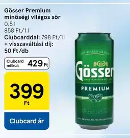Tesco Gösser Premium minőségi világos sör ajánlat