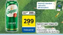 Tesco Soproni Lager világos sör ajánlat