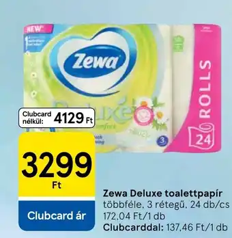 Tesco Zewa Deluxe toalettpapír ajánlat