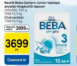 Tesco Nestlé Beba Optipro Junior tejalapú anyatej-kiegészítő tápszer ajánlat