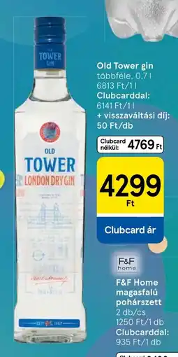 Tesco Old Tower gin ajánlat