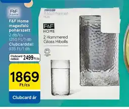 Tesco F&F Home magasfalú pohárszett ajánlat