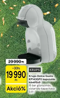 Tesco Krups Dolce Gusto KP143GF0 kapszulás kávéfőző ajánlat