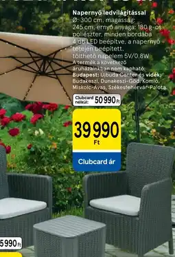 Tesco Napernyő ledvilágítással ajánlat