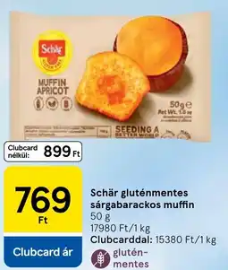 Tesco Schär gluténmentes sárgabarackos muffin ajánlat
