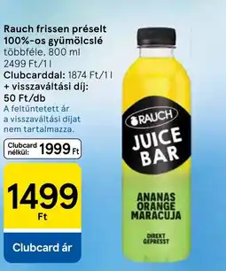 Tesco Rauch frissen préselt 100%-os gyümölcslé ajánlat