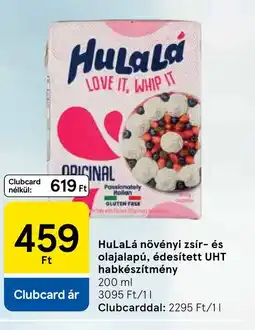 Tesco HuLaLá növényi zsír- és olajalapú, édesített UHT habkészítmény ajánlat