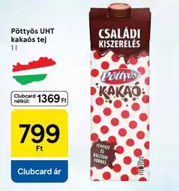 Tesco Pöttyös UHT kakaós tej ajánlat