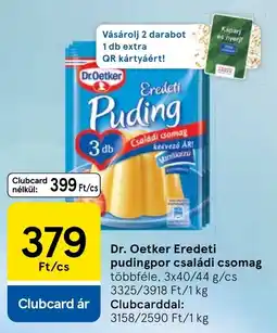 Tesco Dr. Oetker Eredeti pudingpor családi csomag ajánlat