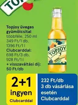 Tesco Topjoy üveges gyümölcsital ajánlat