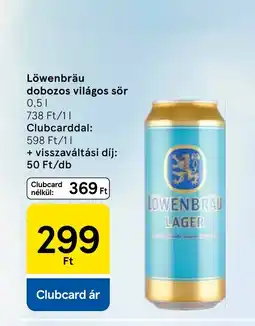 Tesco Löwenbräu dobozos világos sör ajánlat