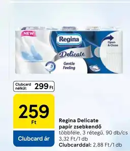 Tesco Regina Delicate papír zsebkendő ajánlat