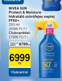 Tesco Nivea sun Protect & Moisture hidratáló szórófejes naptej ajánlat