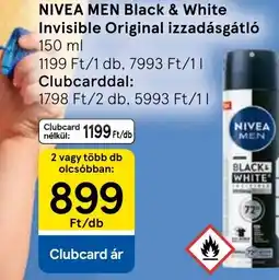 Tesco Nivea men Black & White Invisible Original izzadásgátló ajánlat
