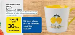 Tesco F&F Home citrom bögre ajánlat
