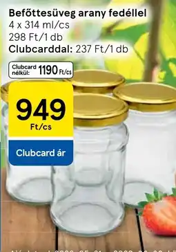 Tesco Befőttesüveg arany fedéllel ajánlat