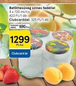 Tesco Befőttesüveg színes fedéllel ajánlat